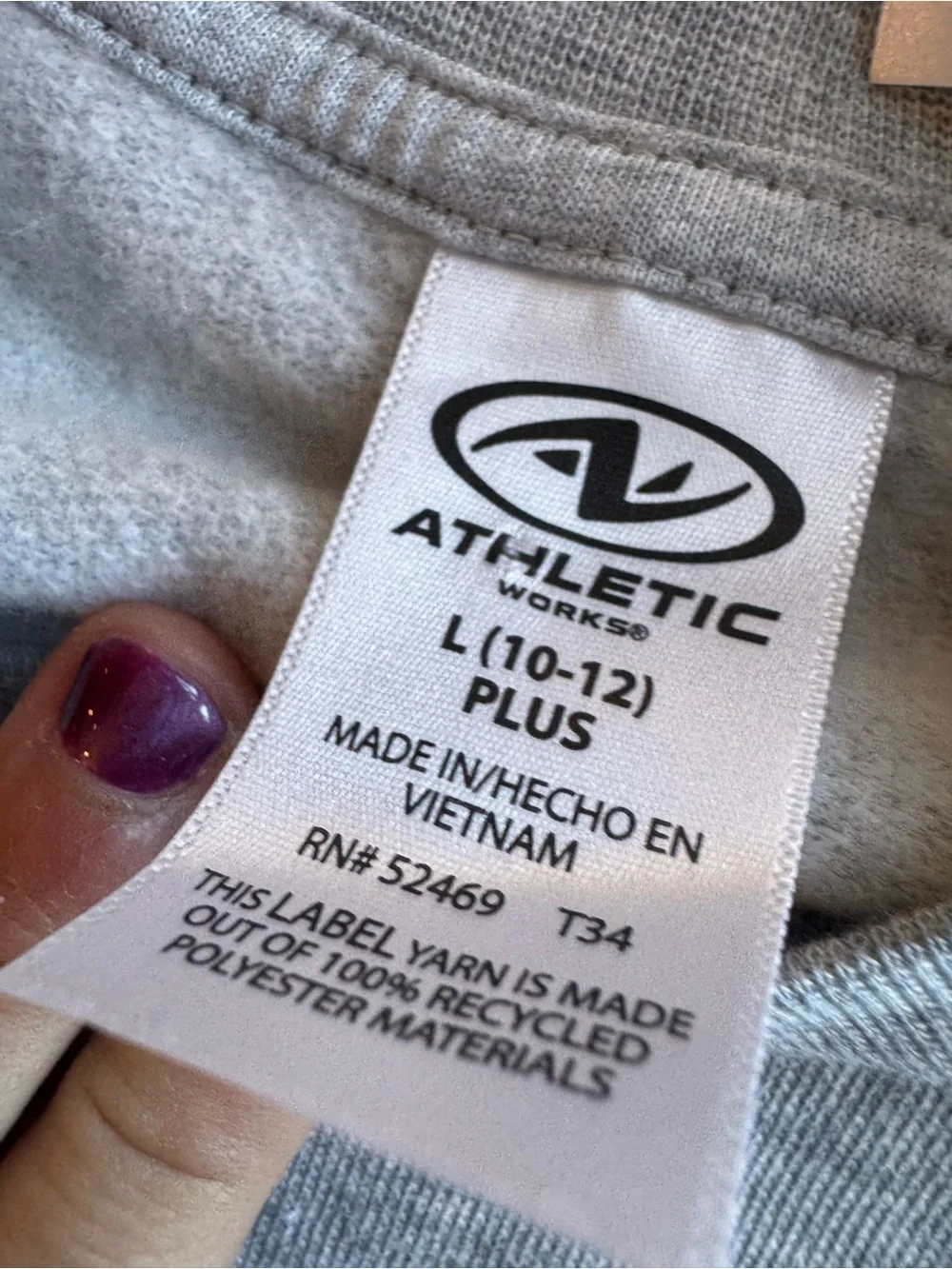 Athletic Works Girls Crewneck Sweatshirt - Light Gray